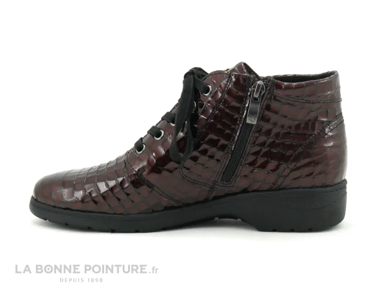 Achat chaussures Caprice Femme Chaussure montante, vente Caprice 9-25152-41 bordeaux croco - Chaussure montante Femme