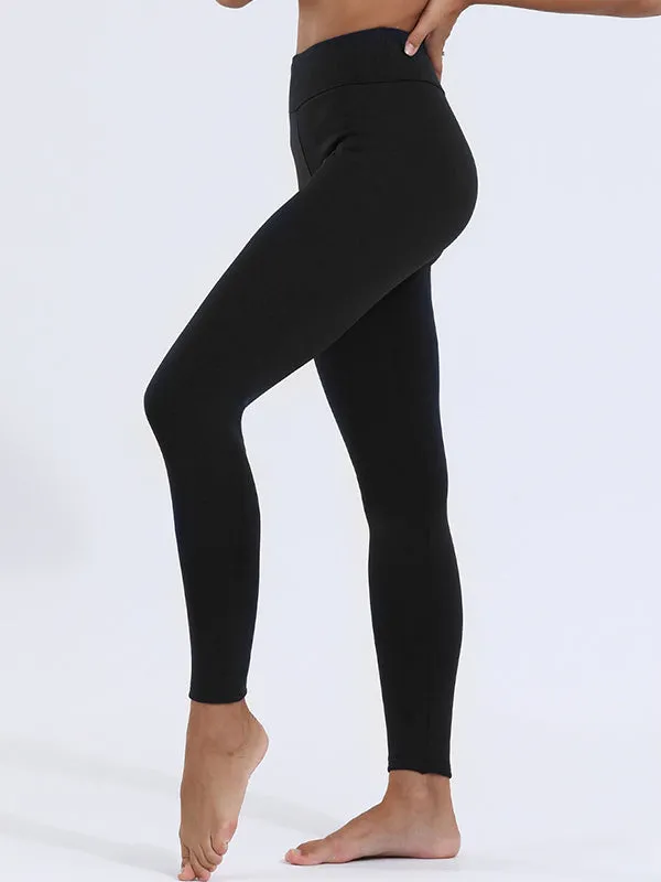 Airchics leggings unicolore molleton taille haute femme casual automne hiver
