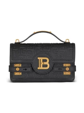 BALMAIN  Sac b-buzz shoulder 24 en cuir grainé monogramme pb labyrinthe - Noir