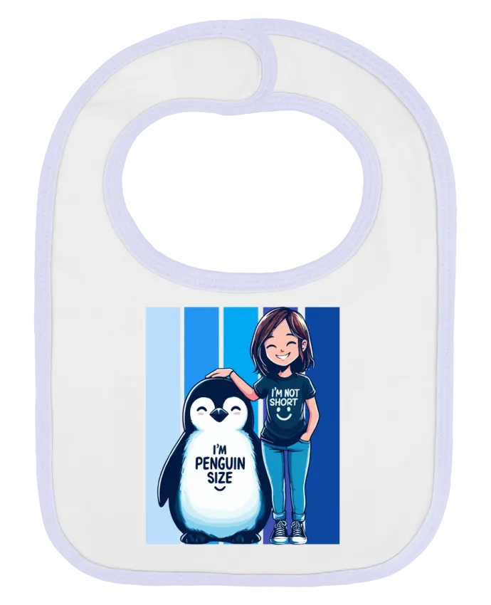 Bavoir bébé uni I'm not short i'm penguin size par Sam boutique 79