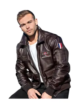 Blouson cuir Marine Nationale Ref 60428 Marron