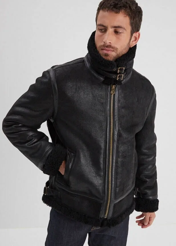 Bombardier mouton homme noir