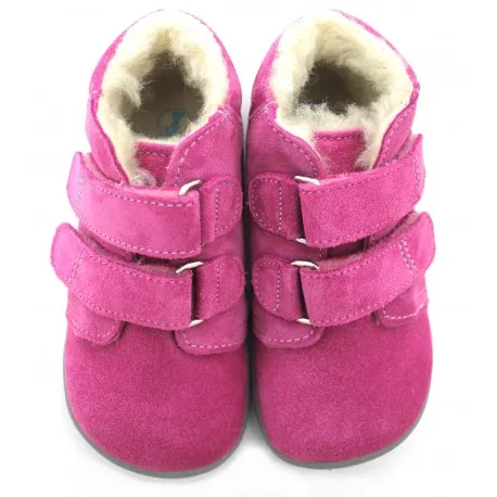 Boots fourrées rose gris