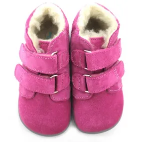 Boots fourrées rose gris