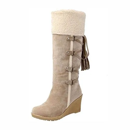 Bottes Chaudes à Talon Compensé pour Journées Froides