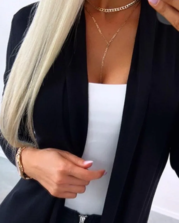 Cardigan en tricot à manches longues ouvert sur le devant