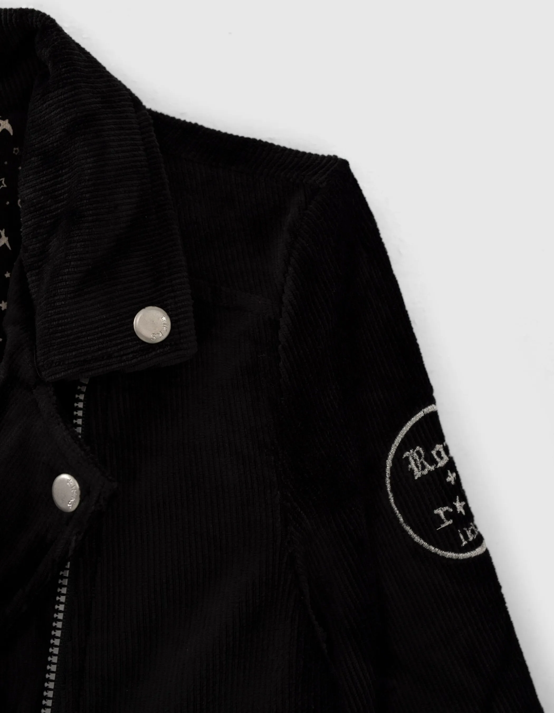 Cardigan noir velours esprit motard fille