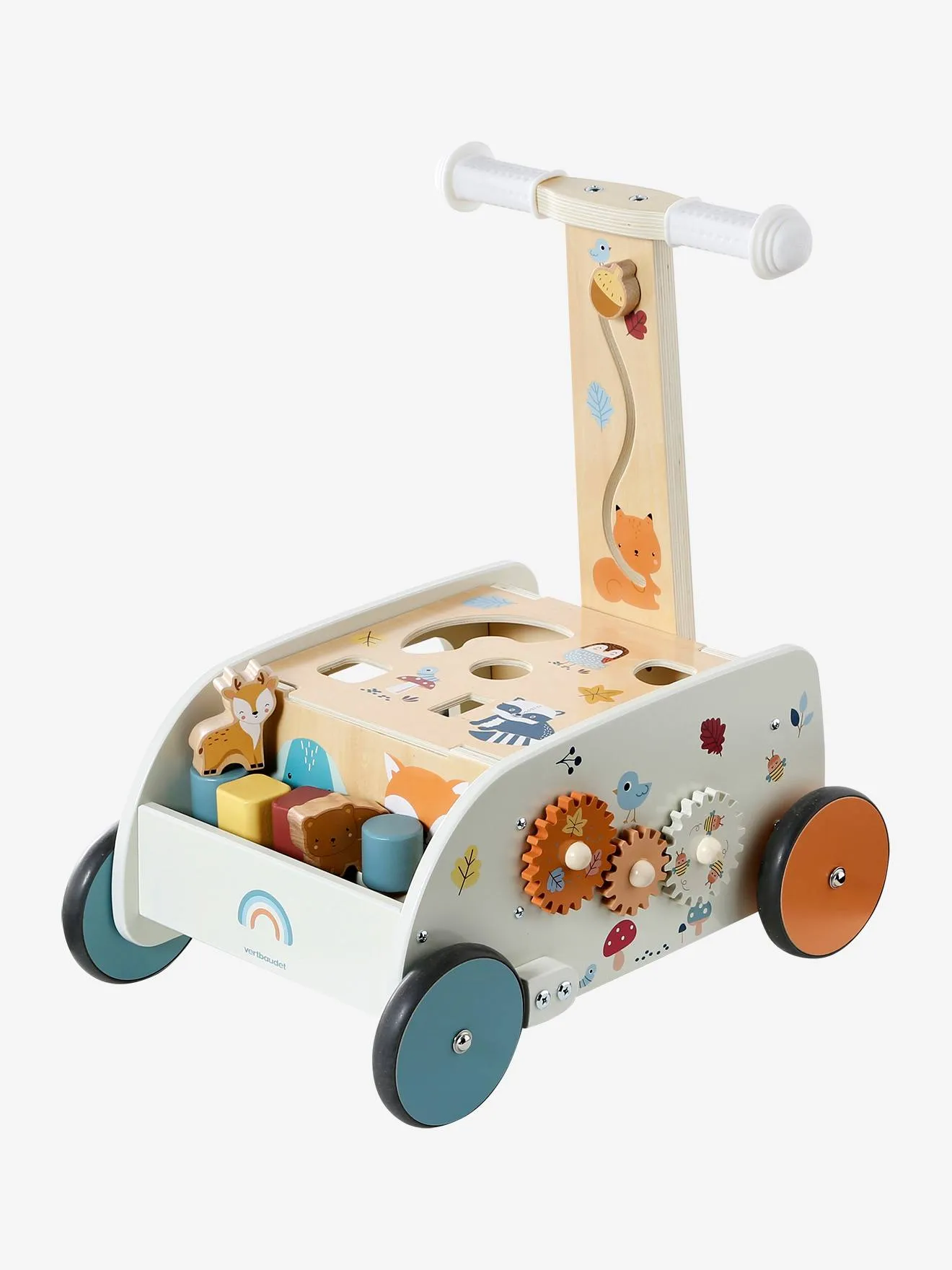Chariot de marche 2 en 1 Les amis de la forêt en bois FSC® bois - Vertbaudet