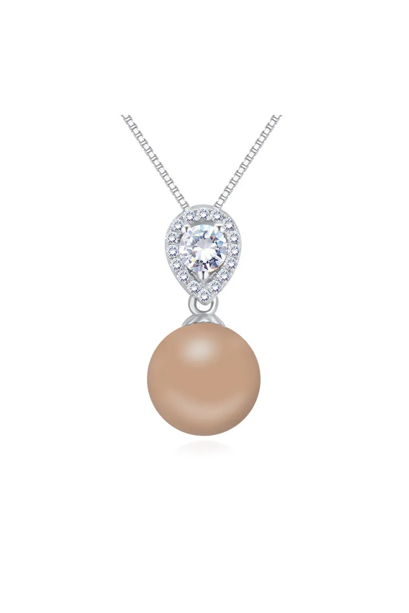 Collier pour femme en argent sterling avec pendentif boule