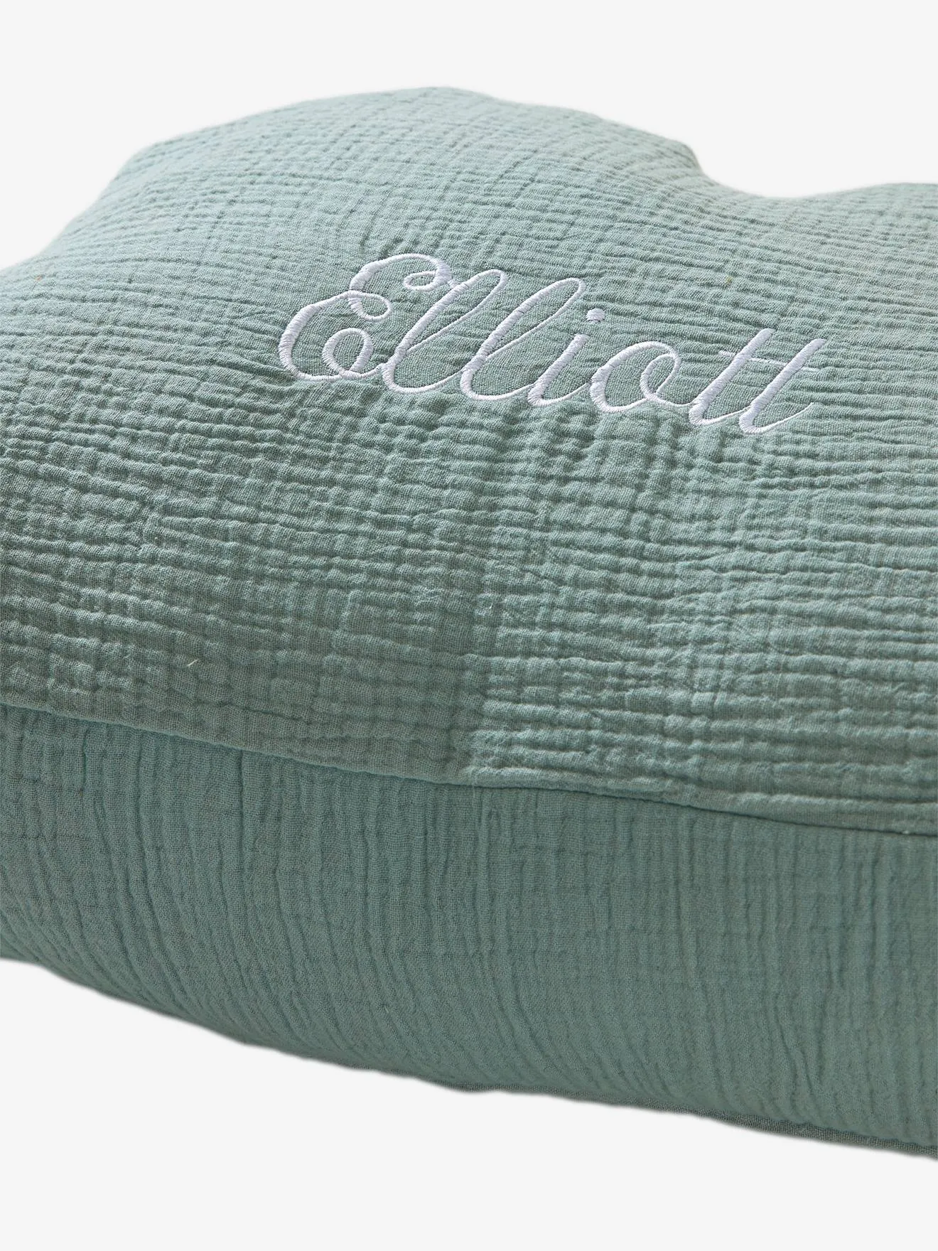 Coussin personnalisable gaze de coton Nuage moutarde - Vertbaudet