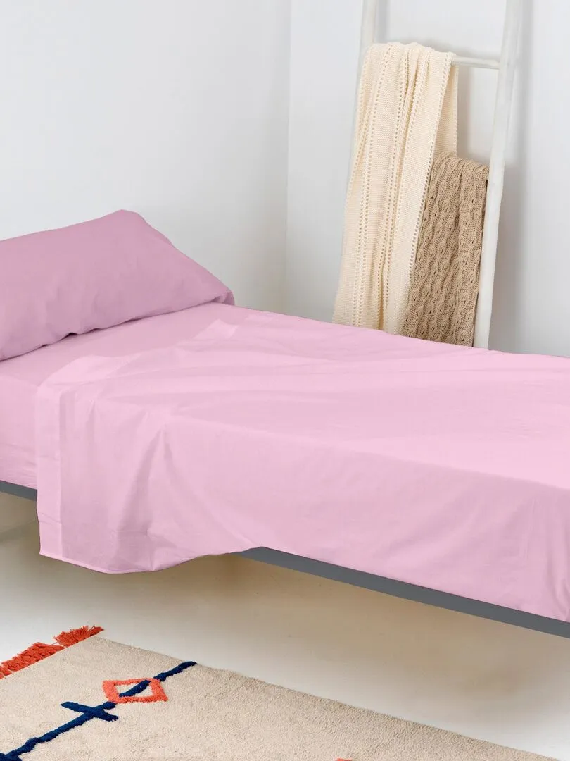 Drap-housse Basic "Happyfriday" - Rose