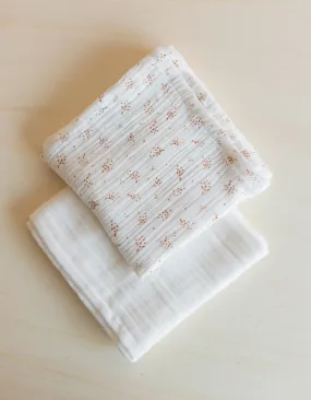 Duo de langes miel gaze de coton bio GABRIELLE PARIS