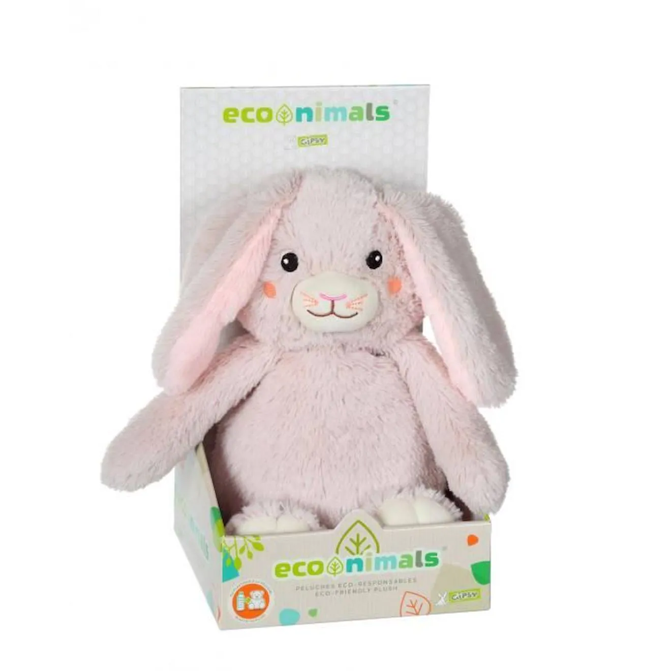 Gipsy Toys - Mon doudou Econimals  - Lapin en Peluche - 24 cm - Rose rose - Gipsy Toys
