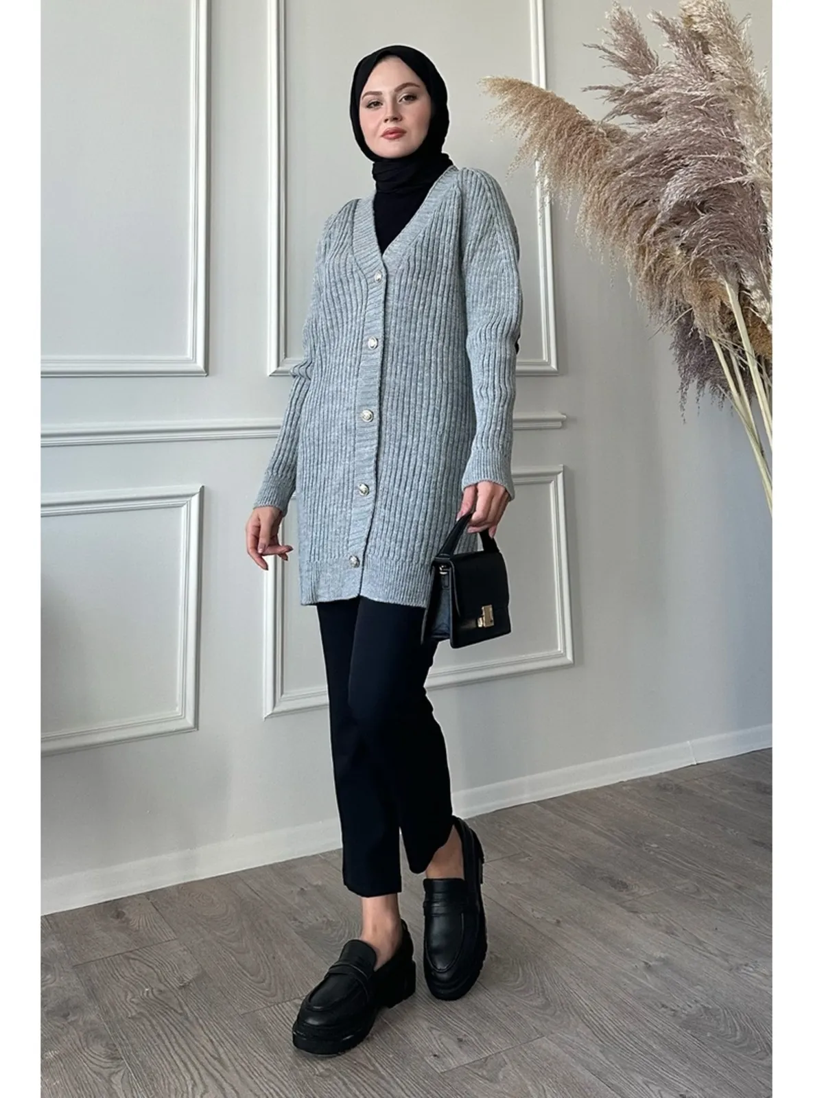 Grey - Knit Cardigan