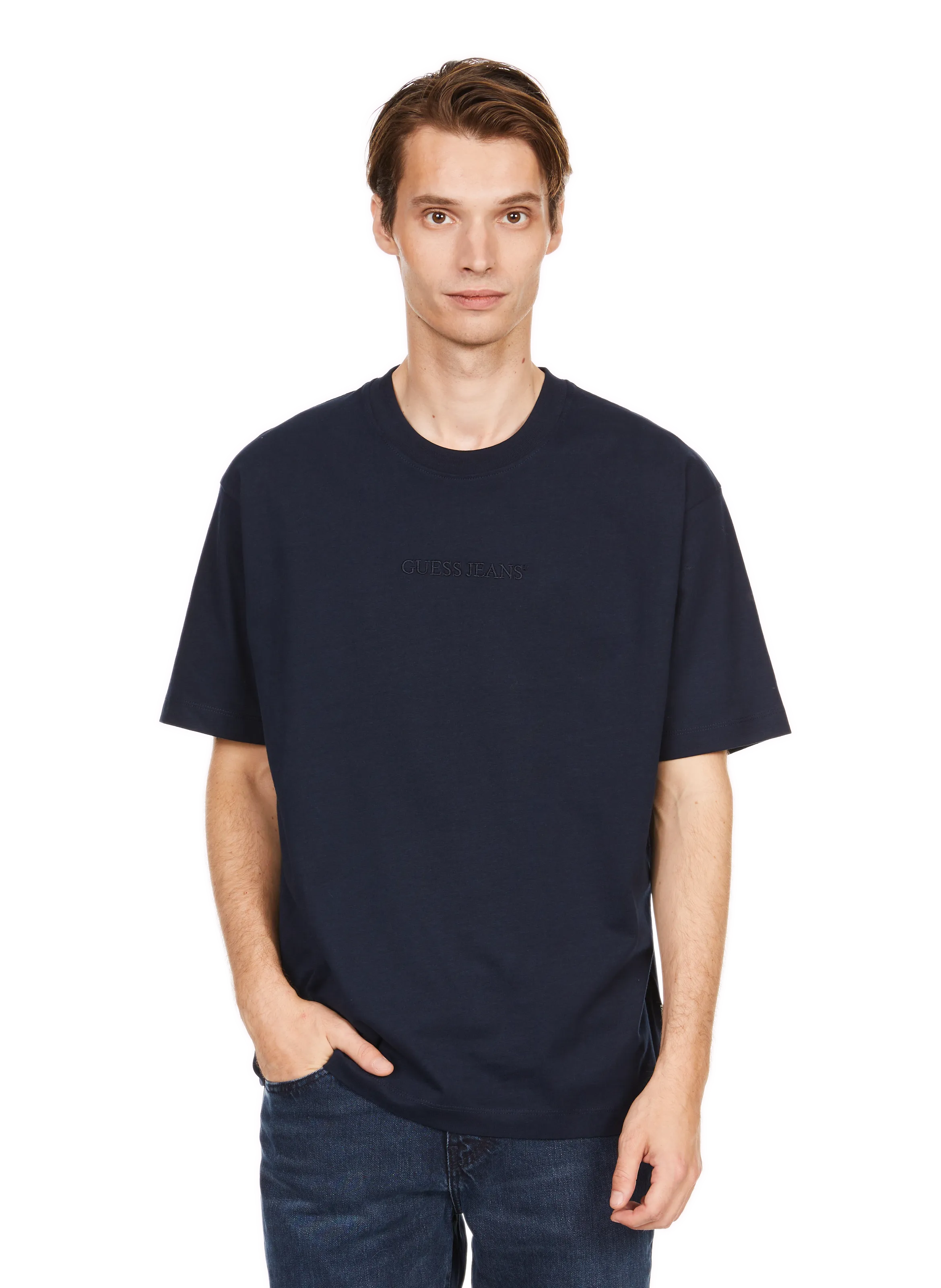 GUESS  T-shirt en coton - Bleu