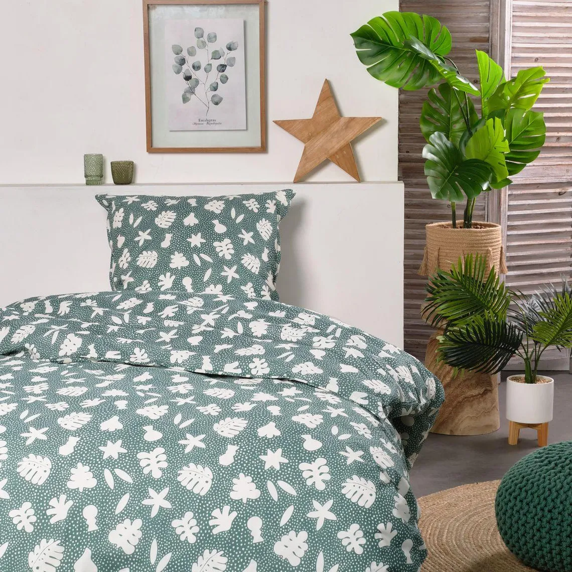 Housse De Couette Verte Coton 57Fils Sunshine 13.1  | 3 Suisses