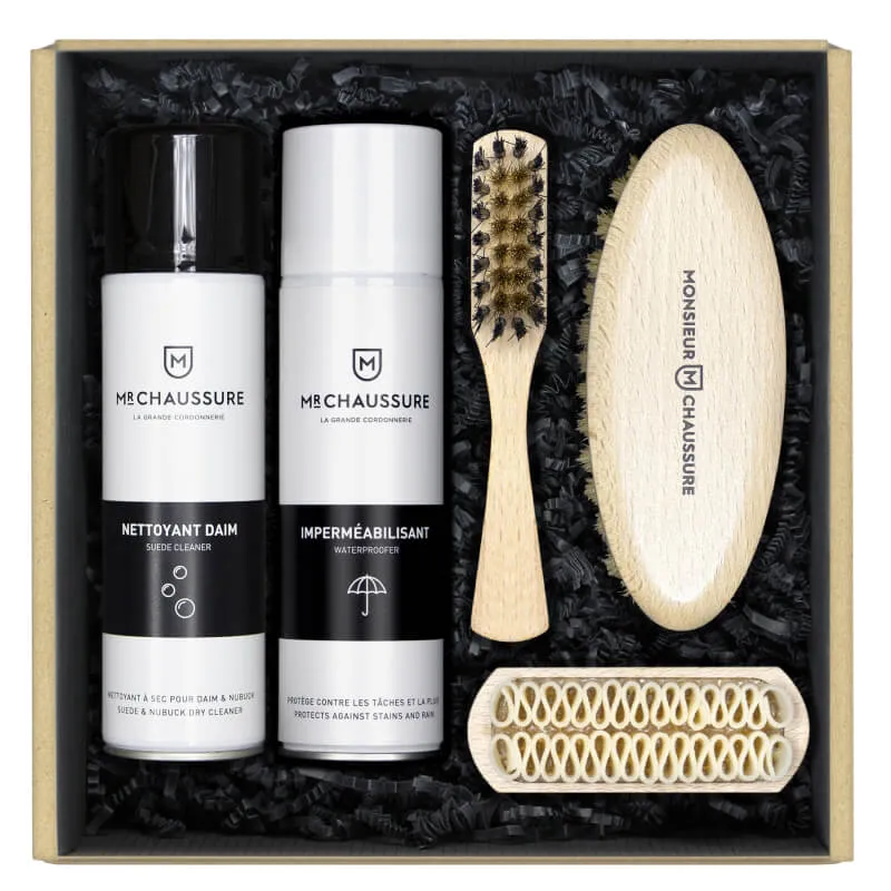 Kit d'entretien pour chaussures en daim