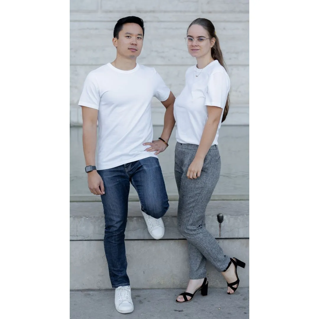 Le t-shirt franais mixte épais blanc | 100% coton bio