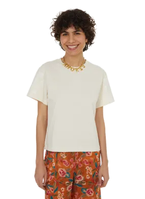 LOUISE MISHA  T-shirt en coton avec broderie  - Blanc