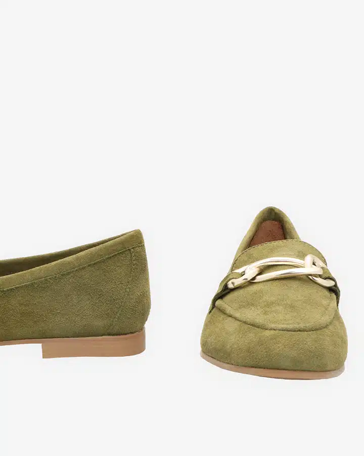 Mocassin velours vert chic Femme | Laurel | Adige Chaussures
