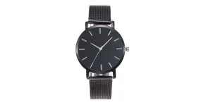 Montre femme maille milanaise noire