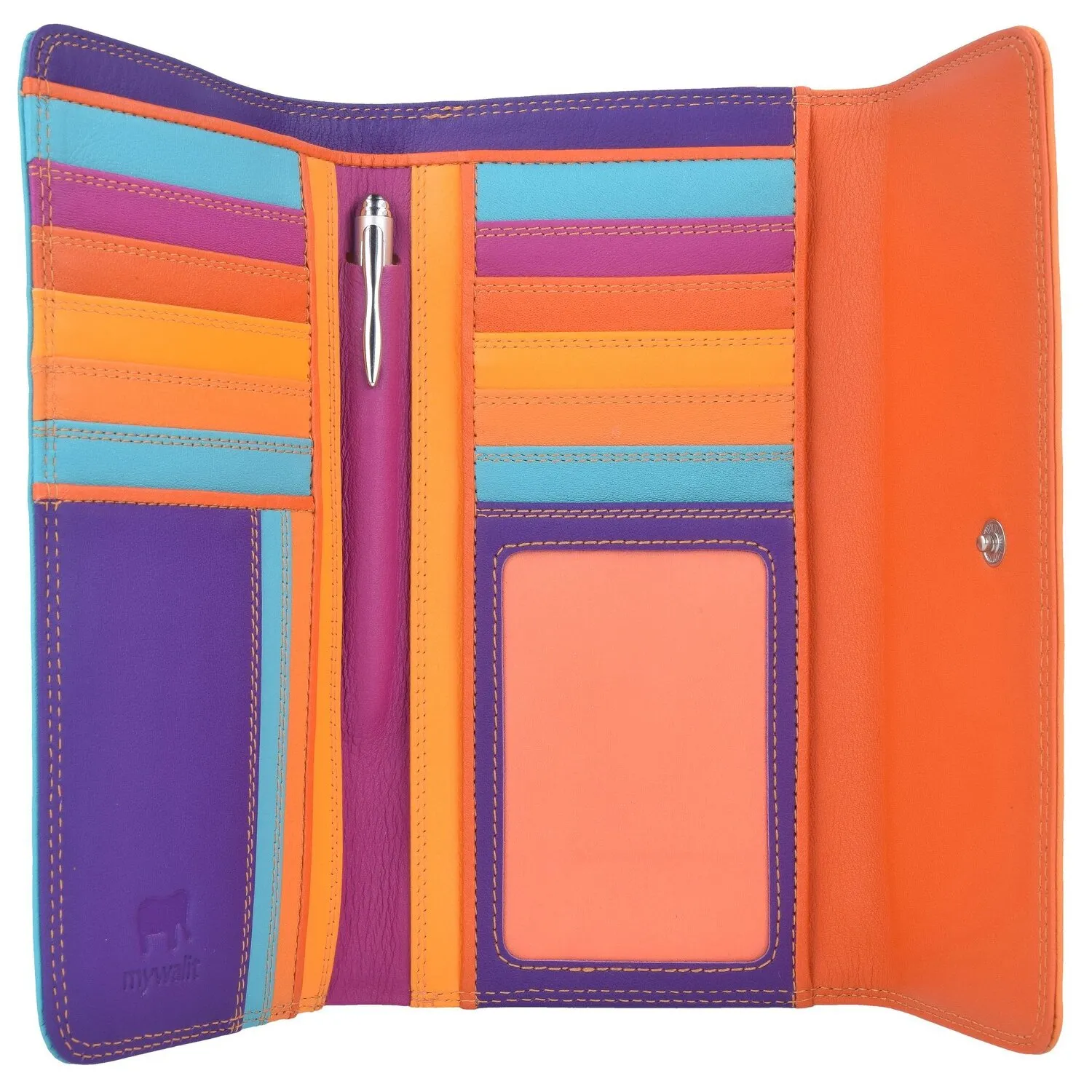 Mywalit Tri-fold Zip Wallet Porte-monnaie en cuir 17 cm