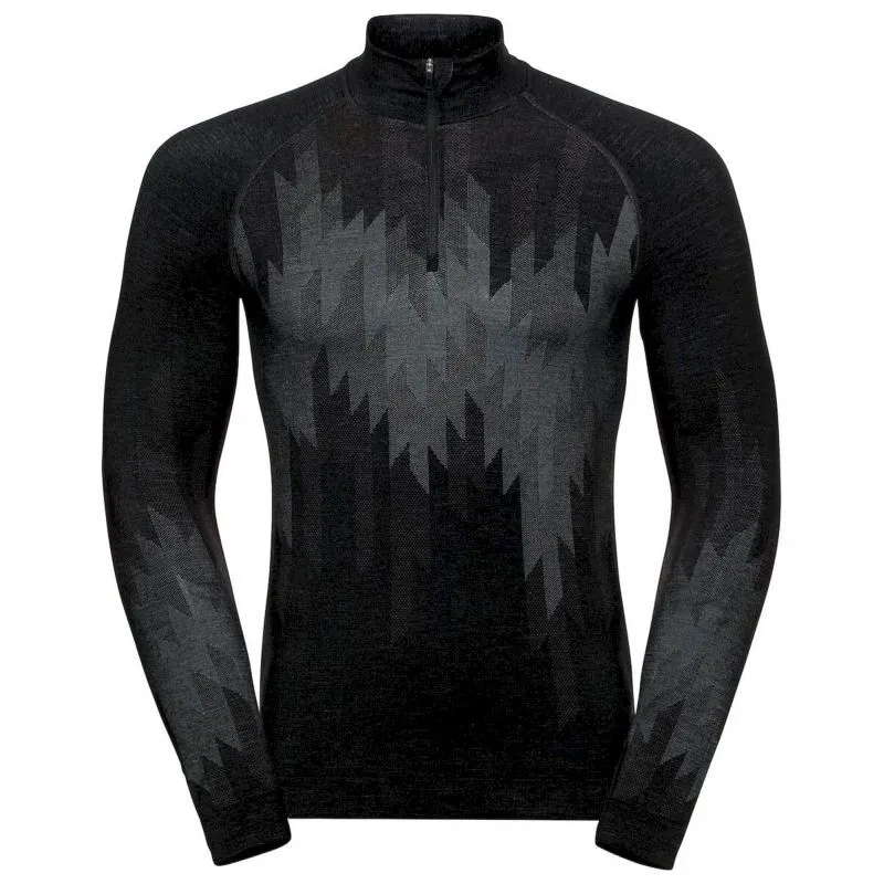 Odlo Kinship Performance Wool Warm 1/2 Zip - Maillot thermique homme | Hardloop