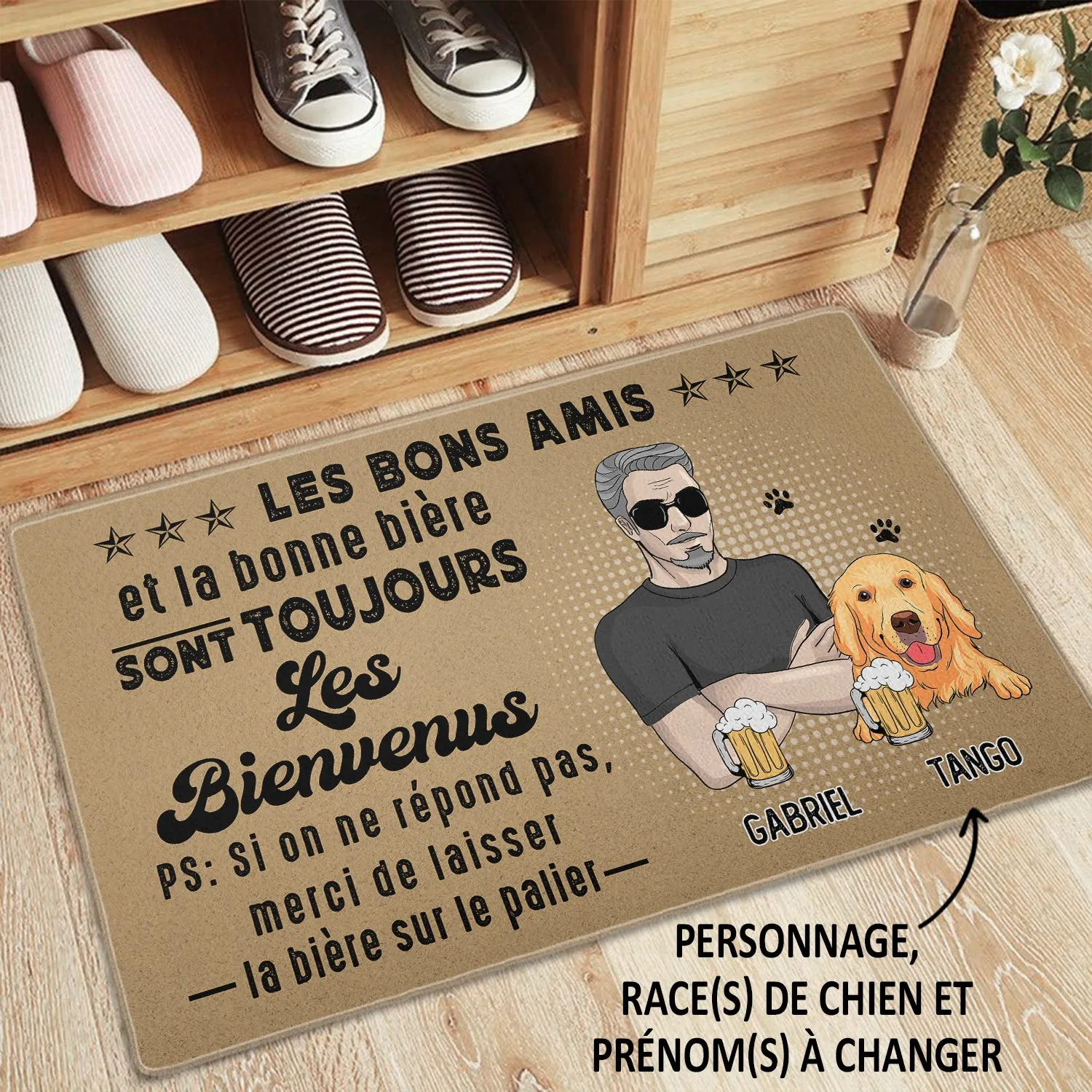 Paillasson Personnalisé - Les Bons Amis Et Les Bonnes Bières