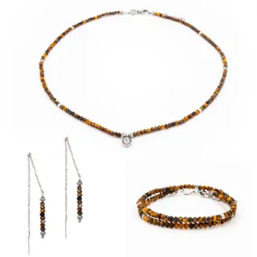 Parure femme Sloya Lumia en pierres Oeil de Tigre | 3 Suisses