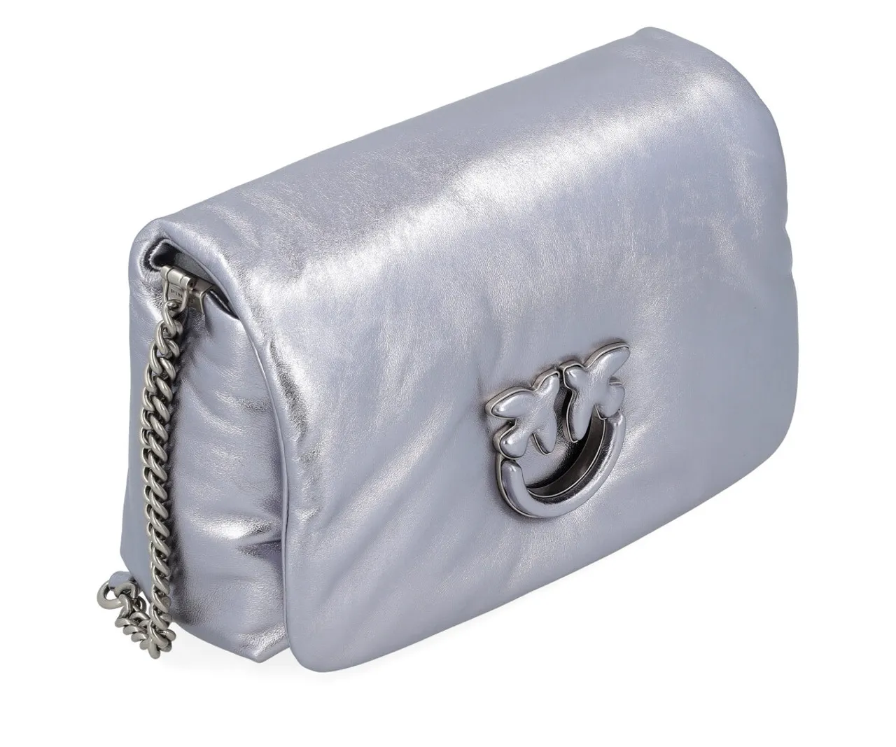 Pinko Sac Classic Love Bag Click Puff en cuir argenté