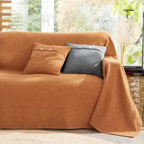 Plaid en coton natté marron noisette TABATA | 3 Suisses