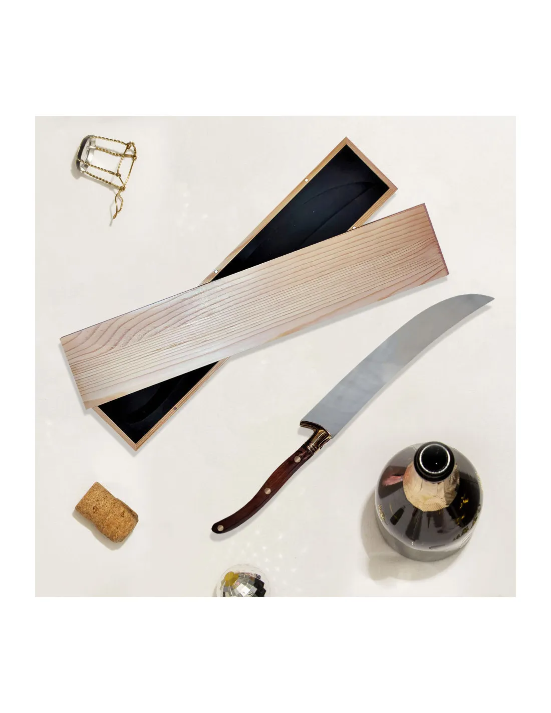 Sabre à champagne, pour ouvrir les bouteilles de champagne, manche en bois ⚔️