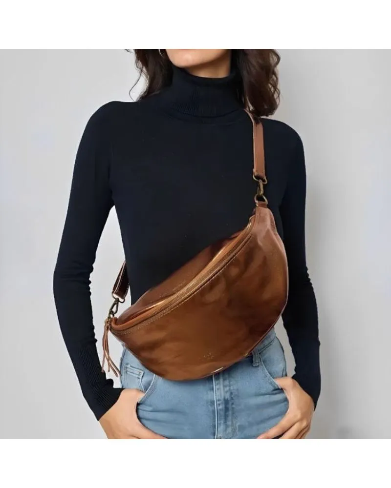 Sac banane XL cuir irisé | Made in Italy | Zosha Collection
