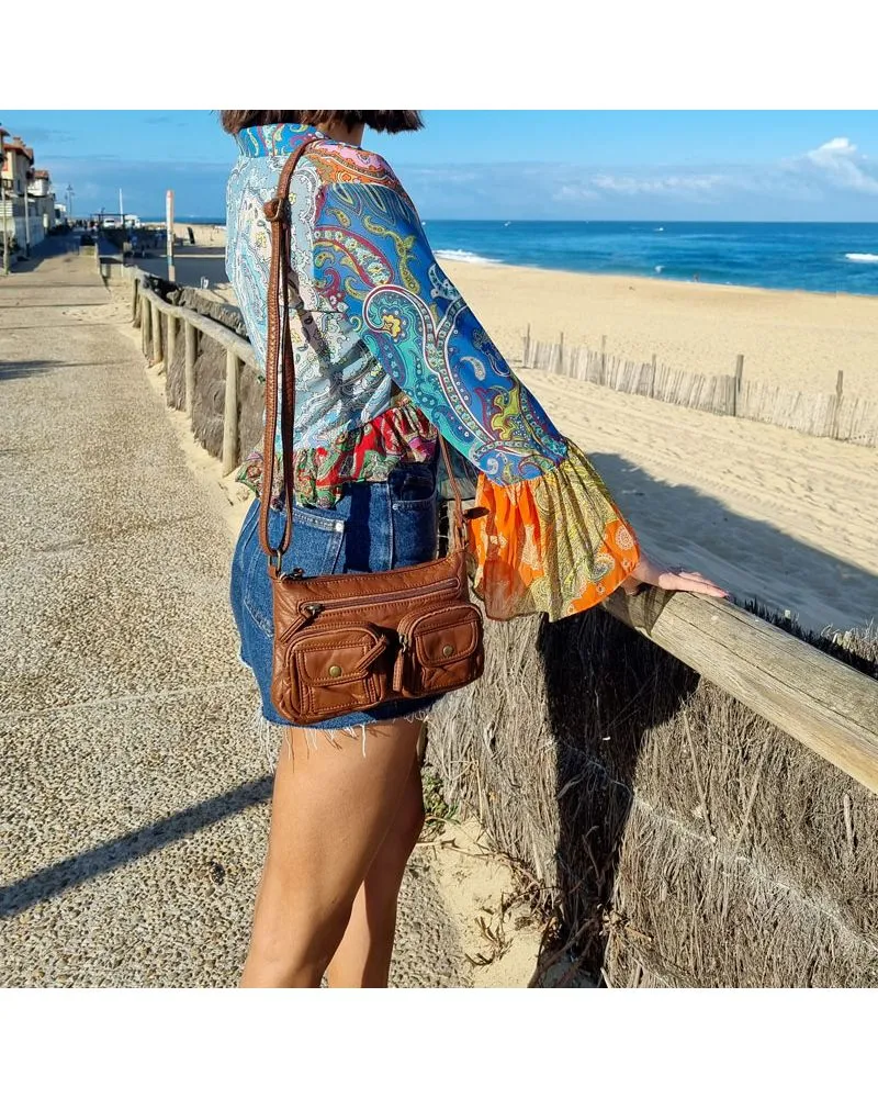 Sac Bethany Cuir Vegan | Couleur Camel| Zosha Collection