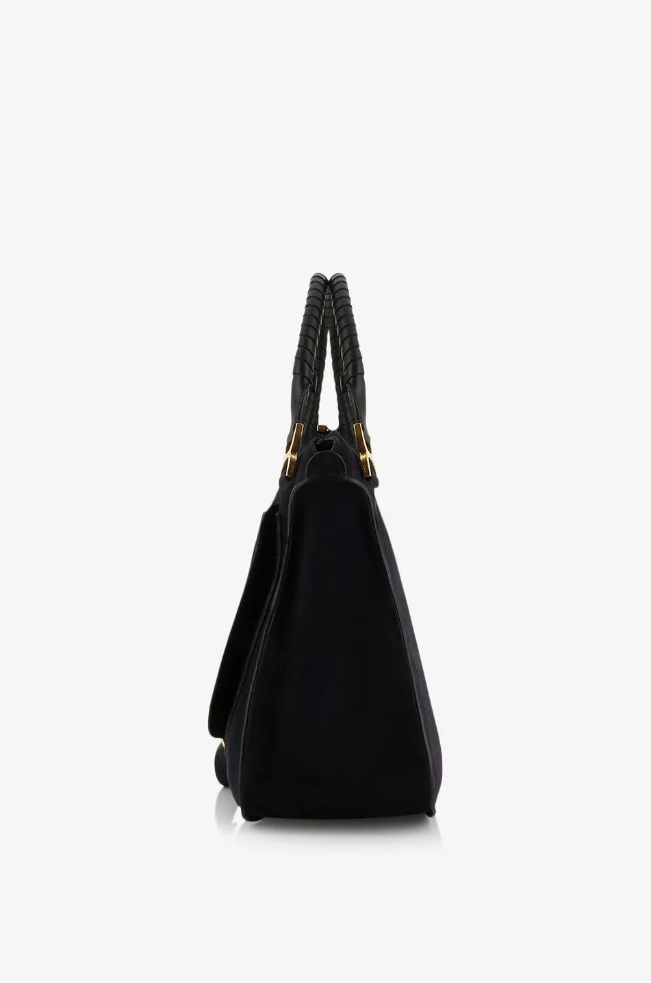 Sac double portée en daim et cuir lisse Marcie Large