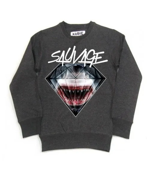 Sauvage - Sweat col rond shark