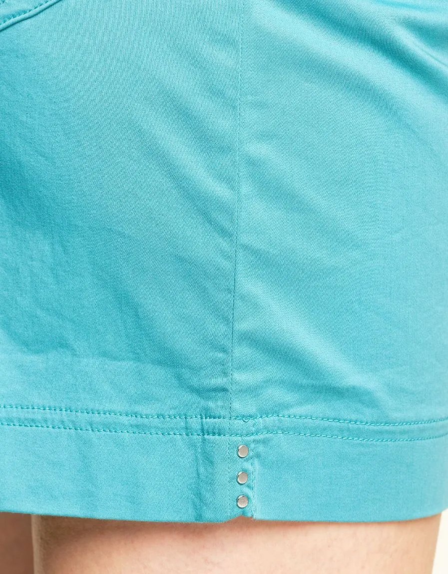 Short coton bleu lagon 