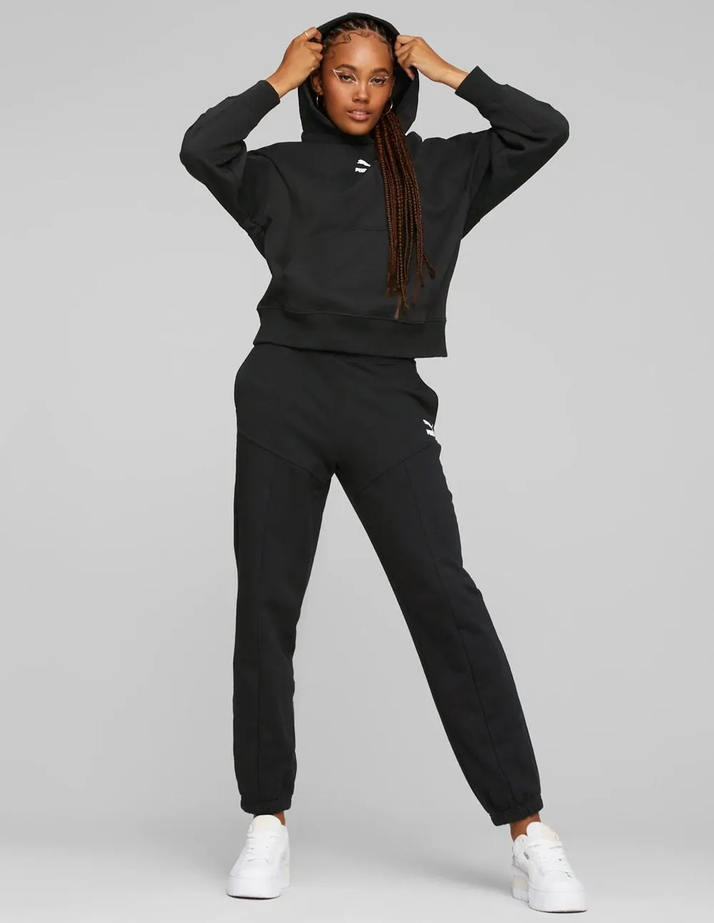 Sudadera con Capucha Puma Classics Oversize Negra Mujer