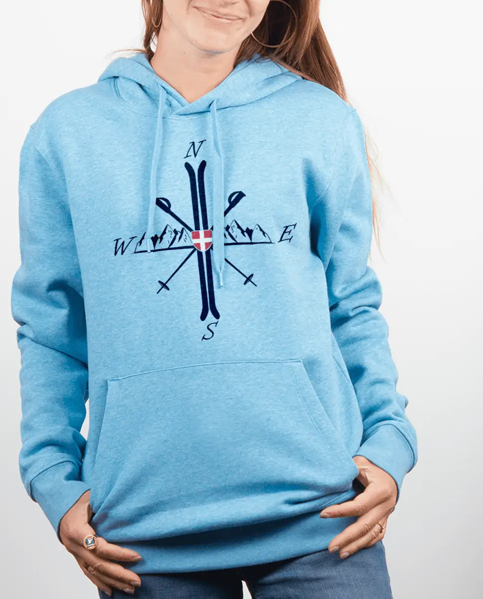 SWEAT FEMME : MONTAGNE SKI BOUSSOLE - Les Savoyards