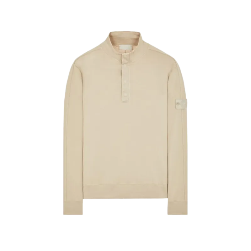 Sweat-shirt GHOST PIECE col montant pression coton beige