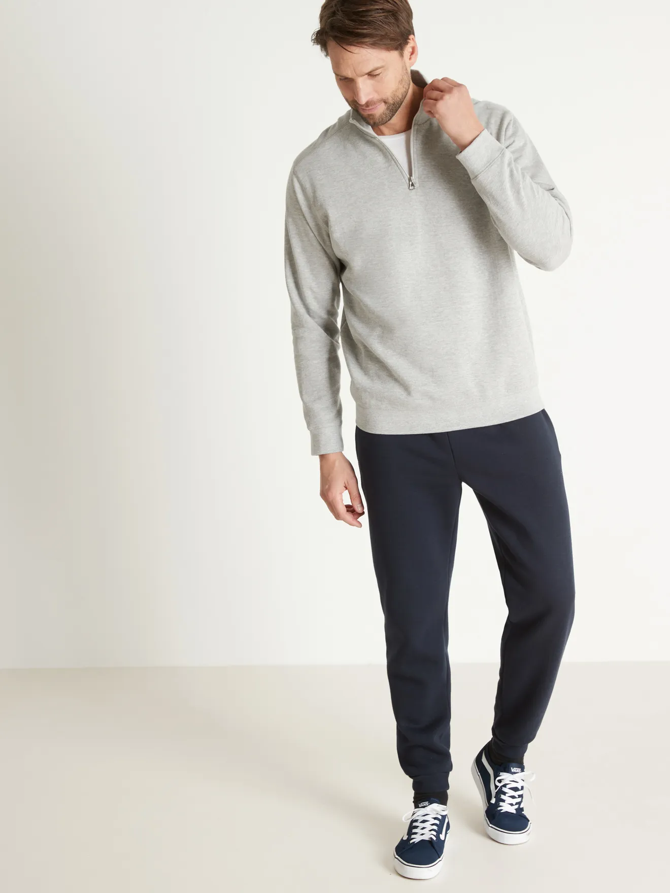 Sweat-shirt à col montant zippé