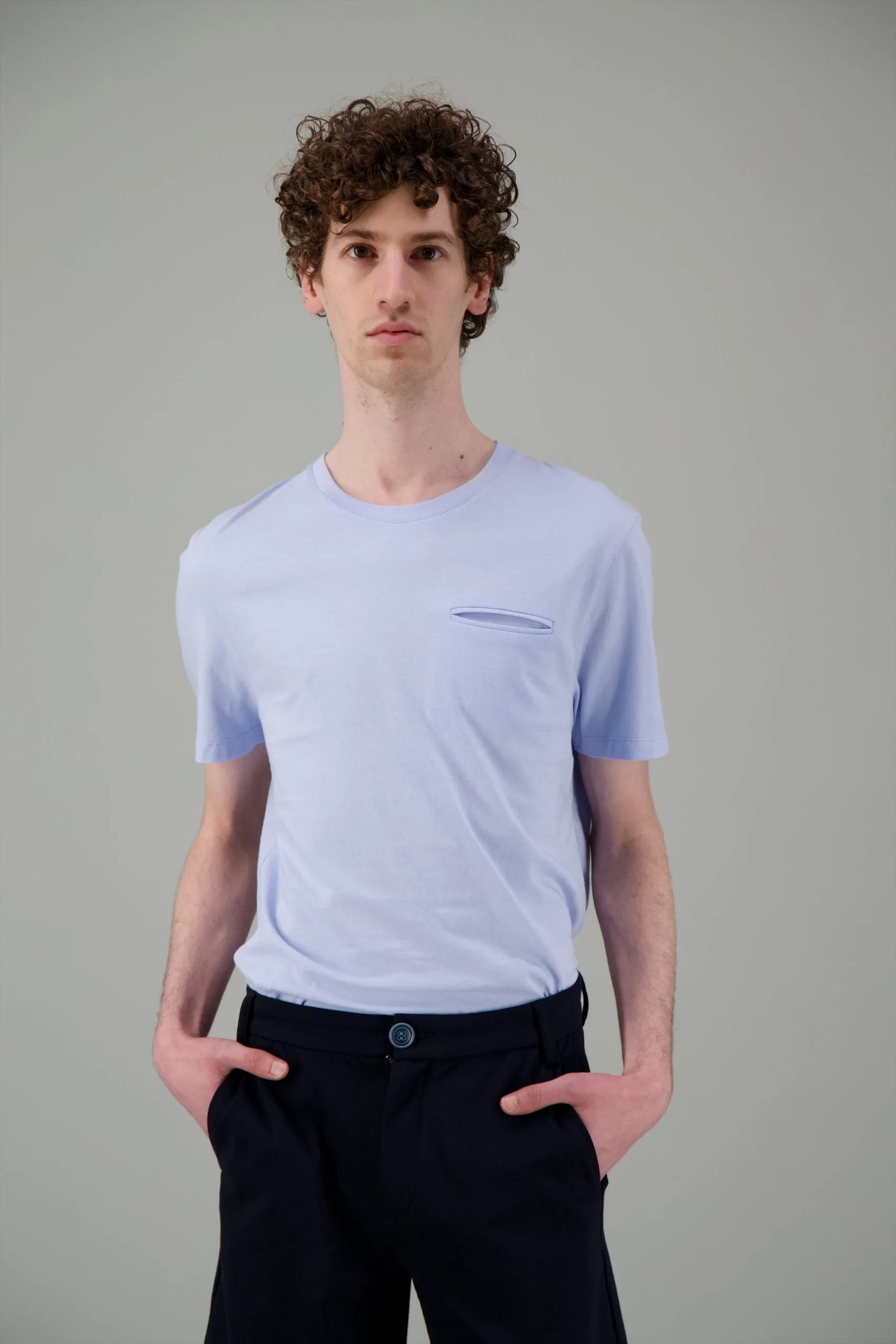 T Shirt coton bio japonais bleu ciel