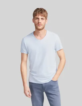 T-shirt L'Essentiel ciel coton bio encolure V Homme