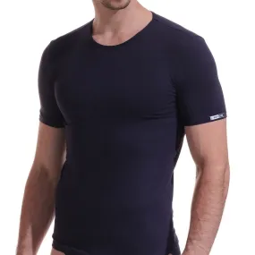 T-shirt manches courtes bleu Navy en coton | 3 Suisses