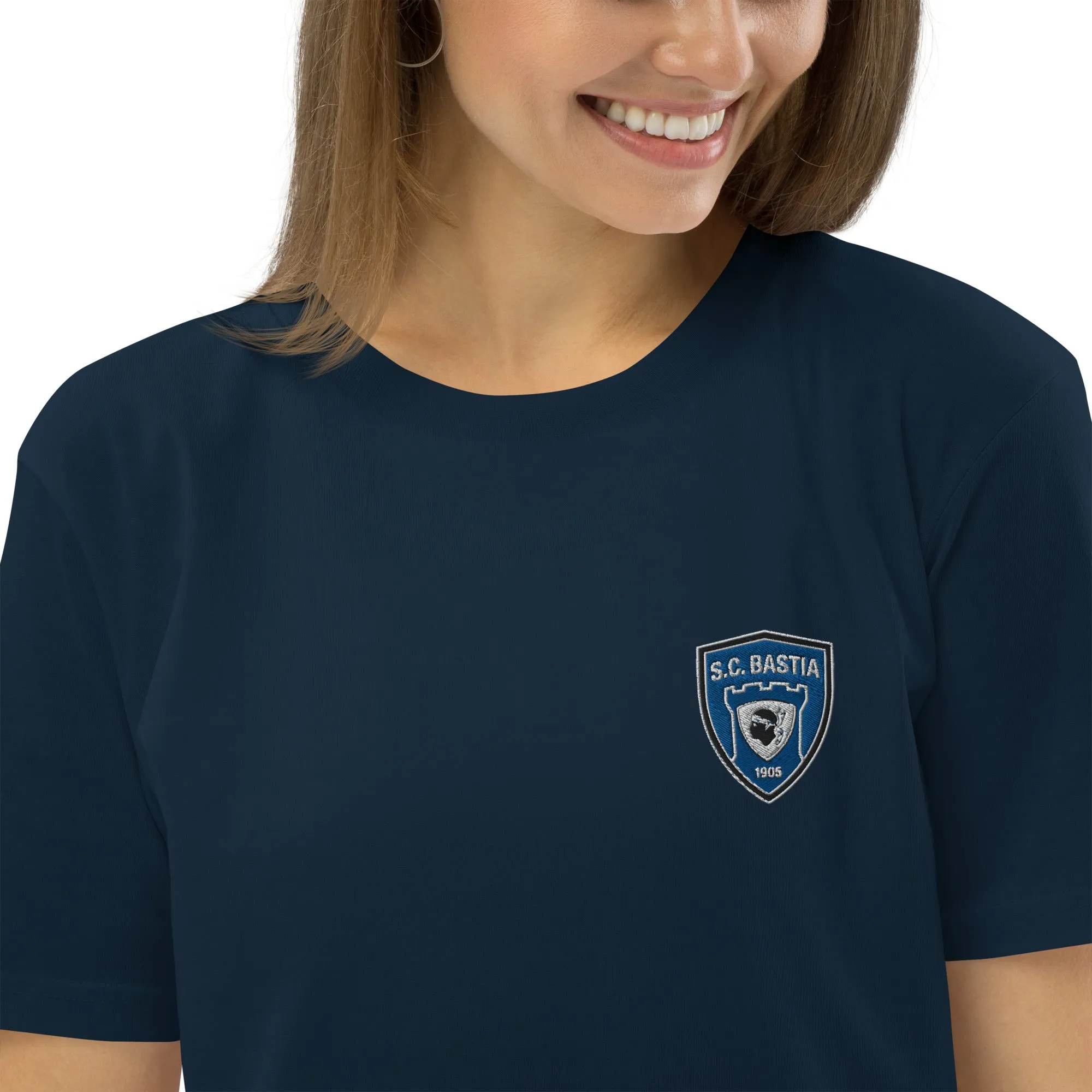 T-shirt unisexe en coton bio Brodé SC Bastia