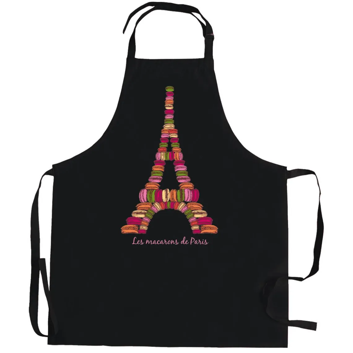 Tablier coton Macarons de Paris Noir | 3 Suisses