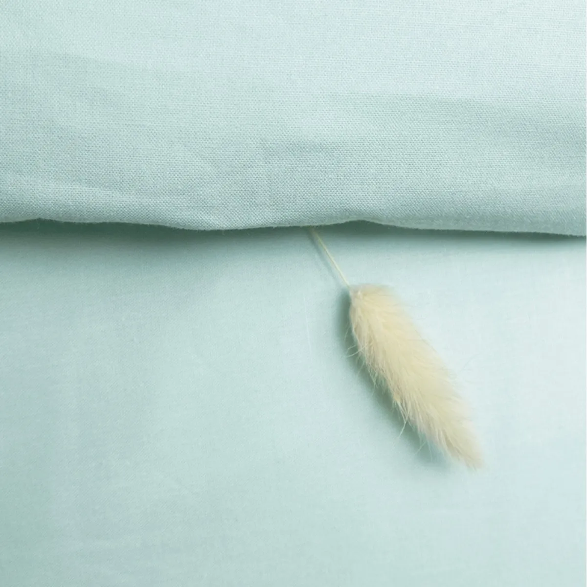 Taie d'Oreiller en Coton Bio Bleu Céladon - 40 x 60 cm