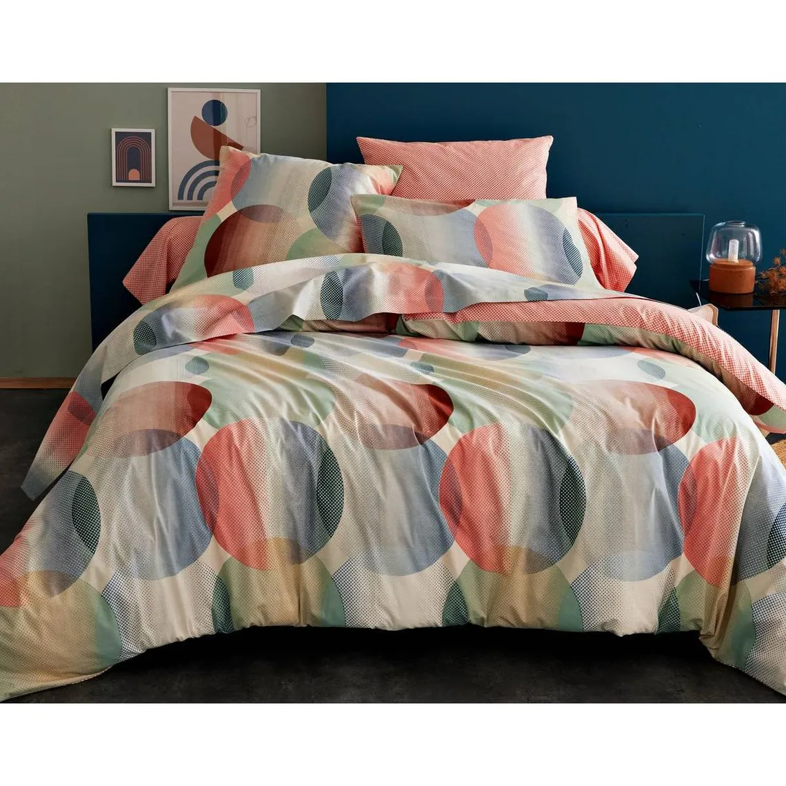 Taie de traversin  SUNSHINE corail en coton  | 3 Suisses