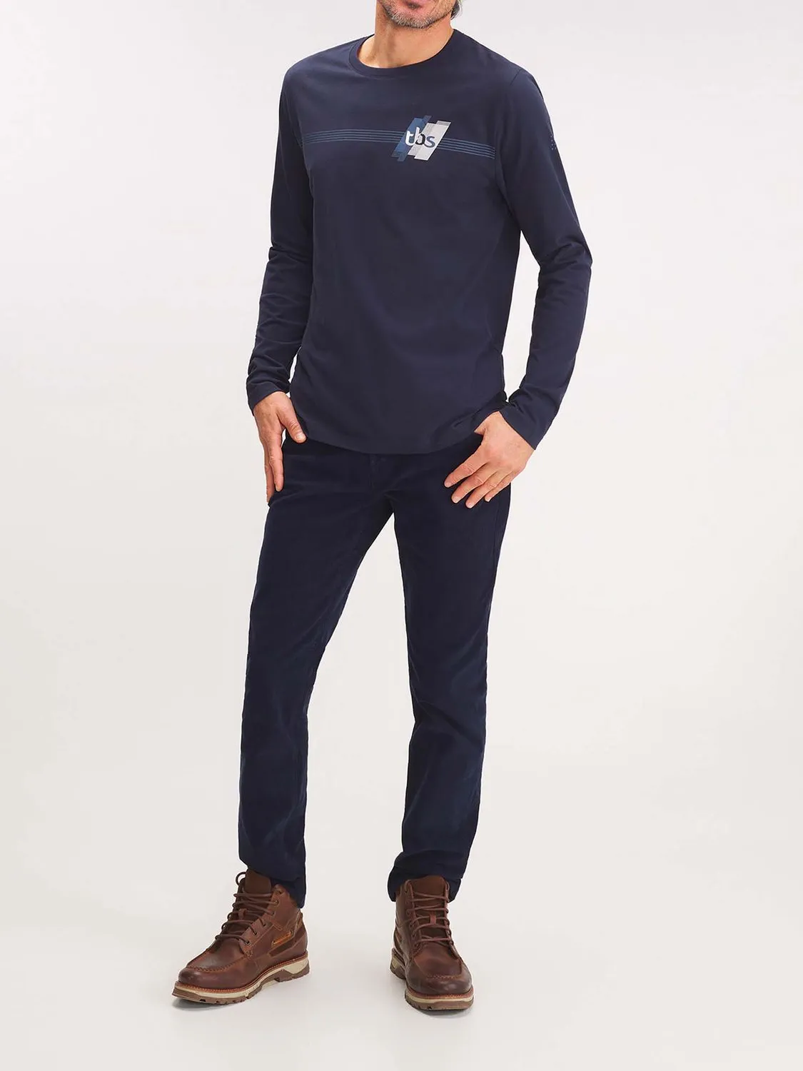 Tee Shirt Homme Manches Longues Marine tbs