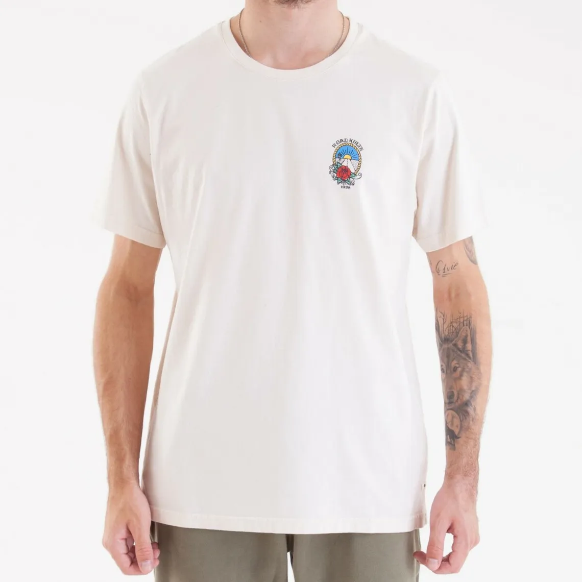 Tee-shirt ROAD KULTE blanc en coton Kulte - T-shirt / Polo Homme sur MenCorner